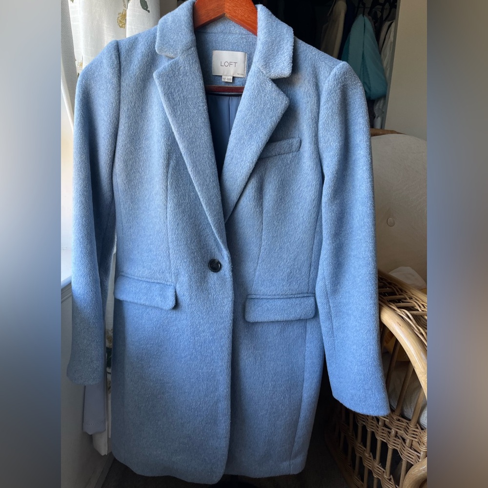 NWOT LOFT Women's Blue Wool blend Coat
